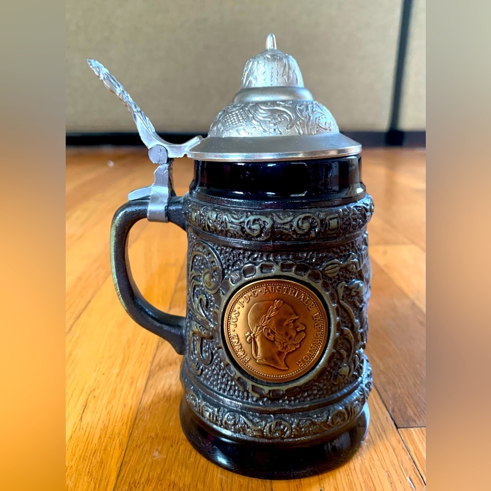 KING Austria 1/2 Beer Stein Handmade Pewter